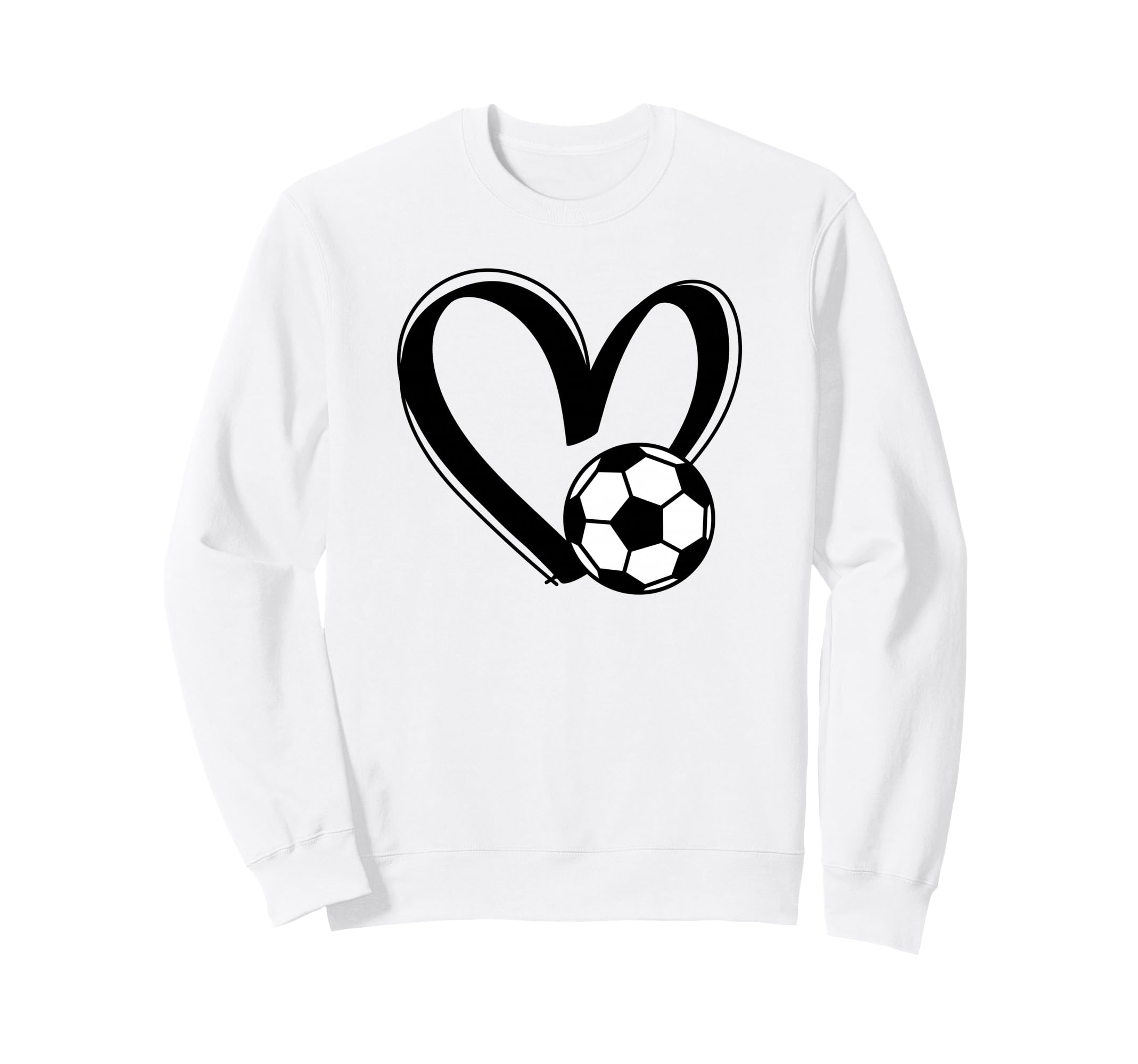 Soccer Ball Heart Sweatshirt - Unique Graphic for Adults