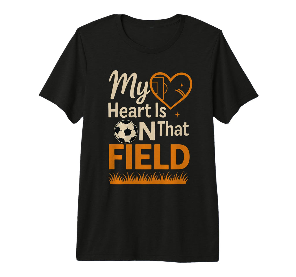 My Heart Is That Field Soccer Mom Dad T-Shirt - Minimalist Print Unisex