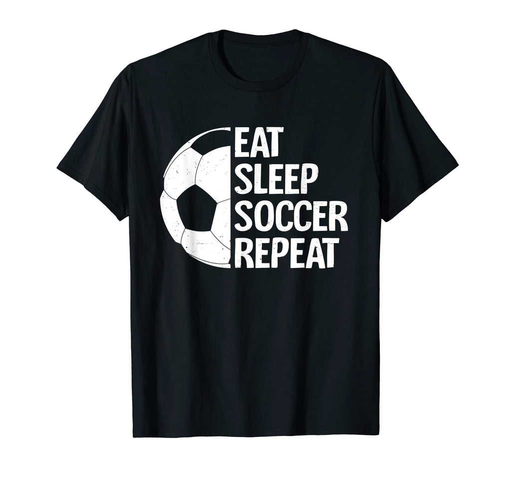 Eat Sleep Soccer Repeat Funny T-Shirt - Aesthetic Graphic for Adults