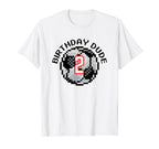 2 Year Old 2Nd Birthday Dude 8 Bit Soccer T-Shirt - Graphic Print Unisex
