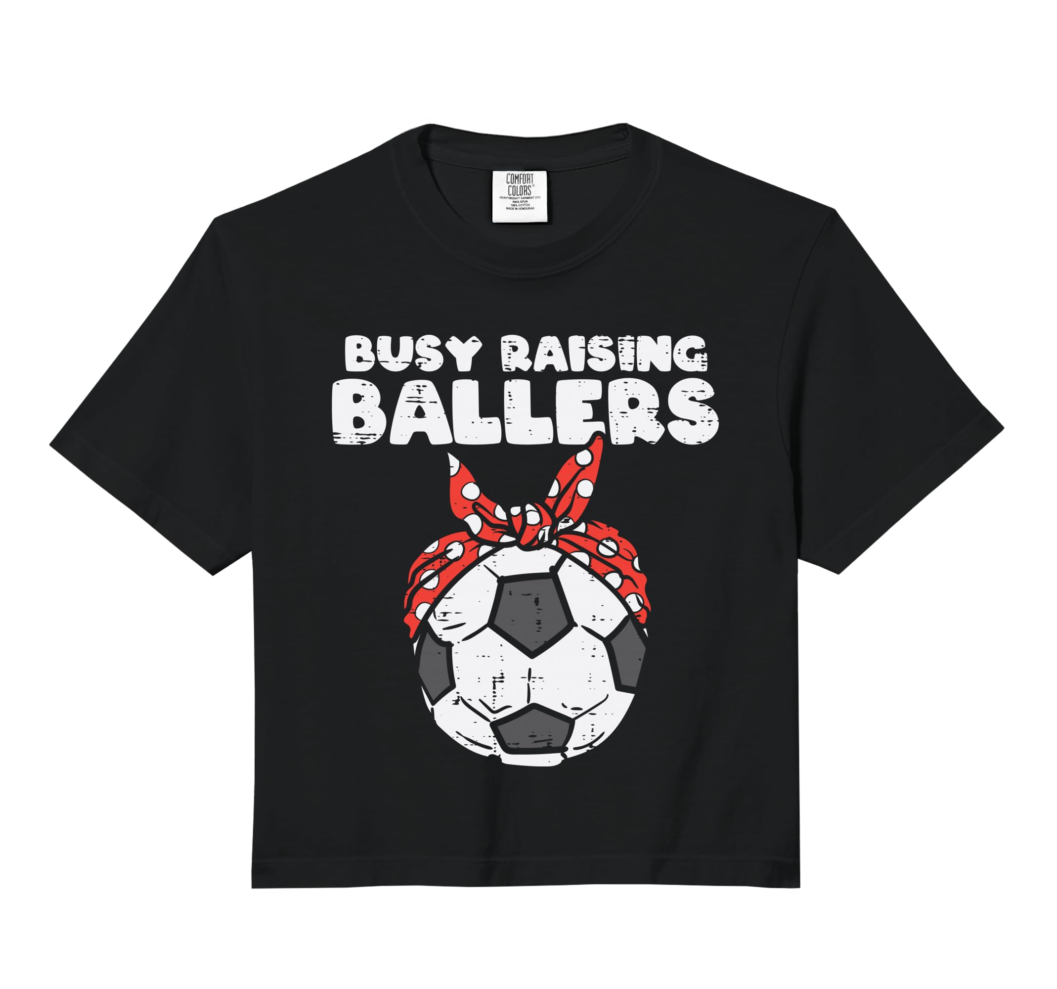 Busy Raising Ballers Soccer Polka Bandana T-Shirt - Unique Graphic Unisex