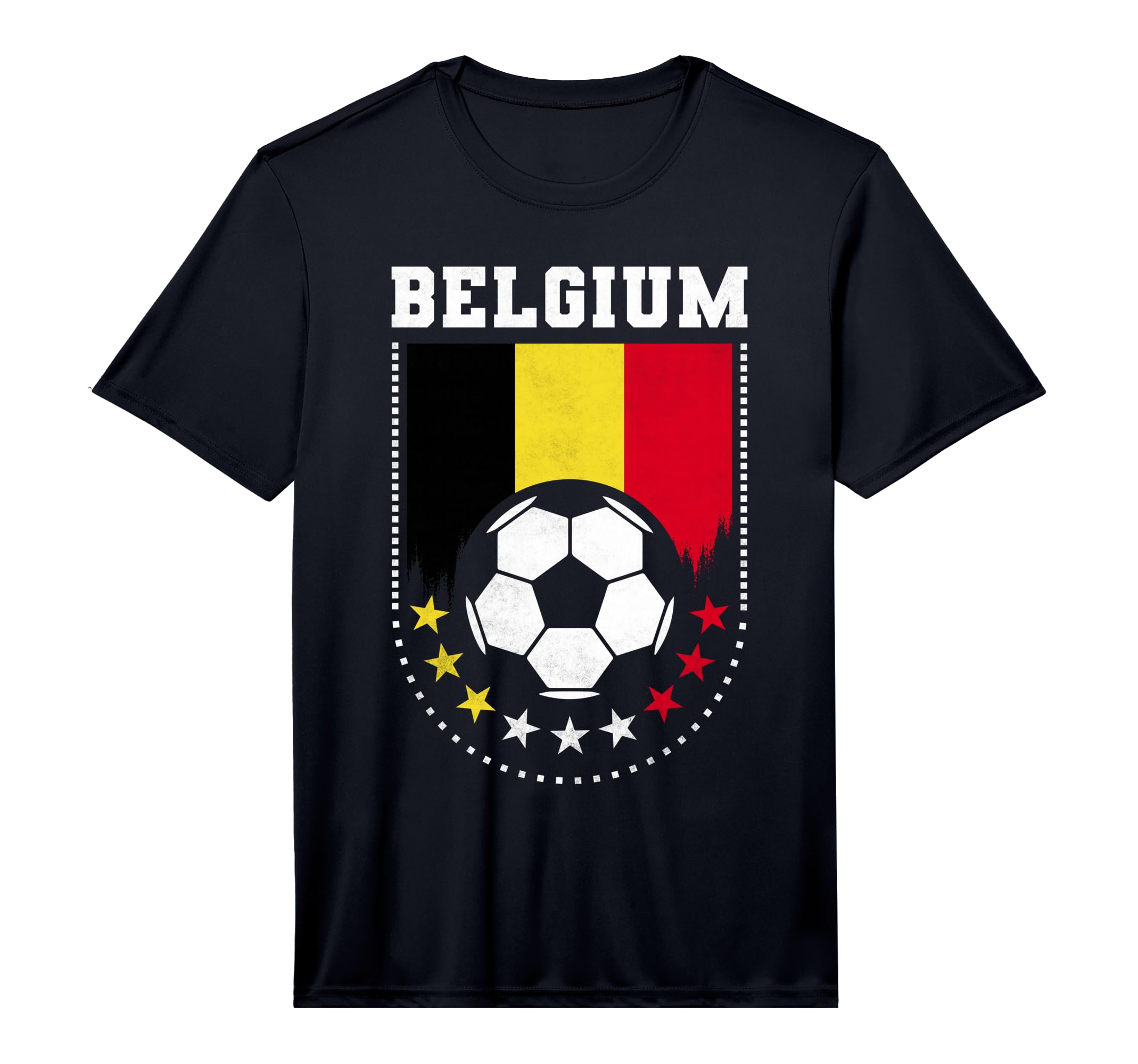 Belgium Flag Soccer Fan Performance T-Shirt - Fun Novelty Design Unisex