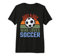 Just Guy Who Loves Soccer Soccer Player Tri T-Shirt - Graphic Print Unisex