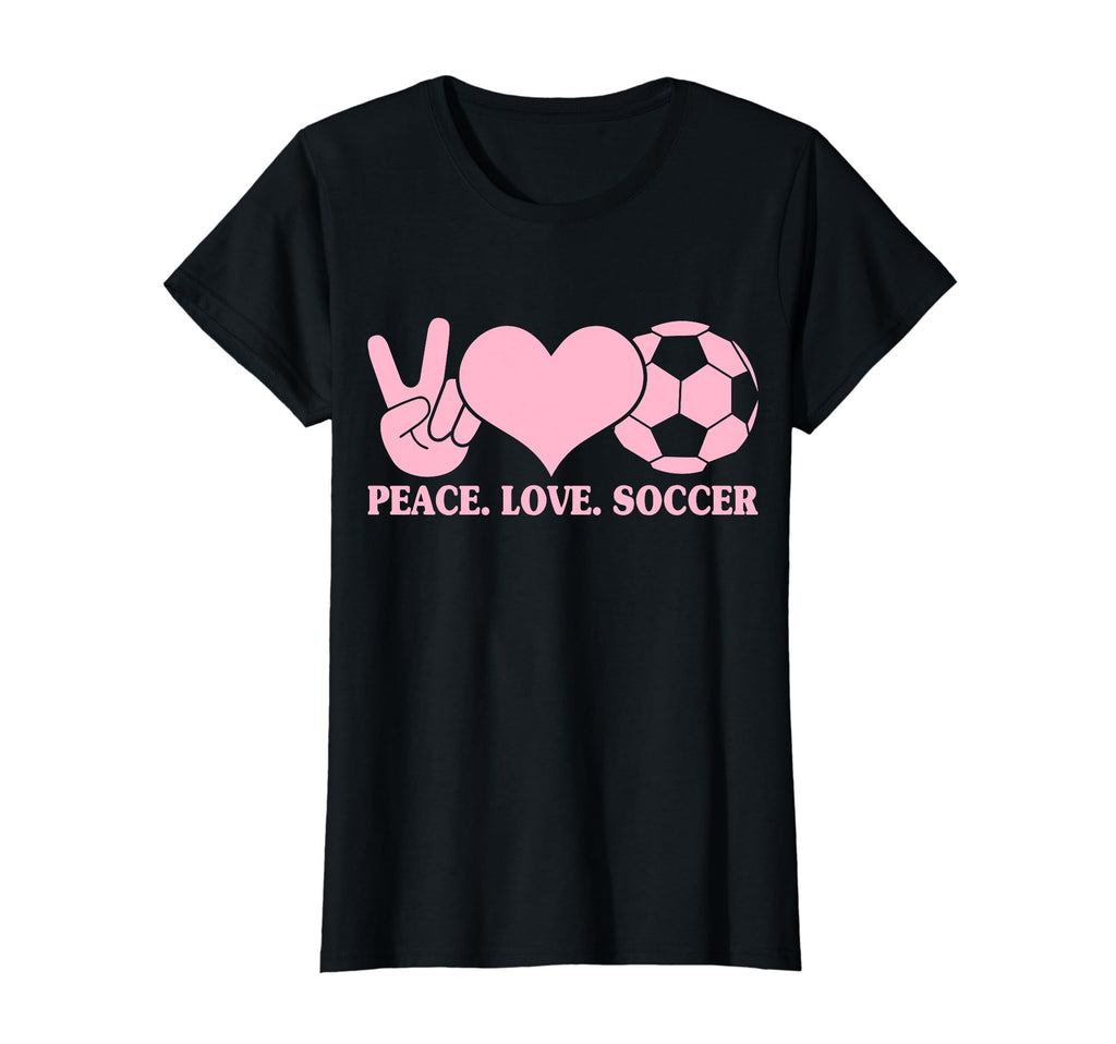Soccer Soccer Player Peace Love Soccer T-Shirt - Minimalist Print Men Women