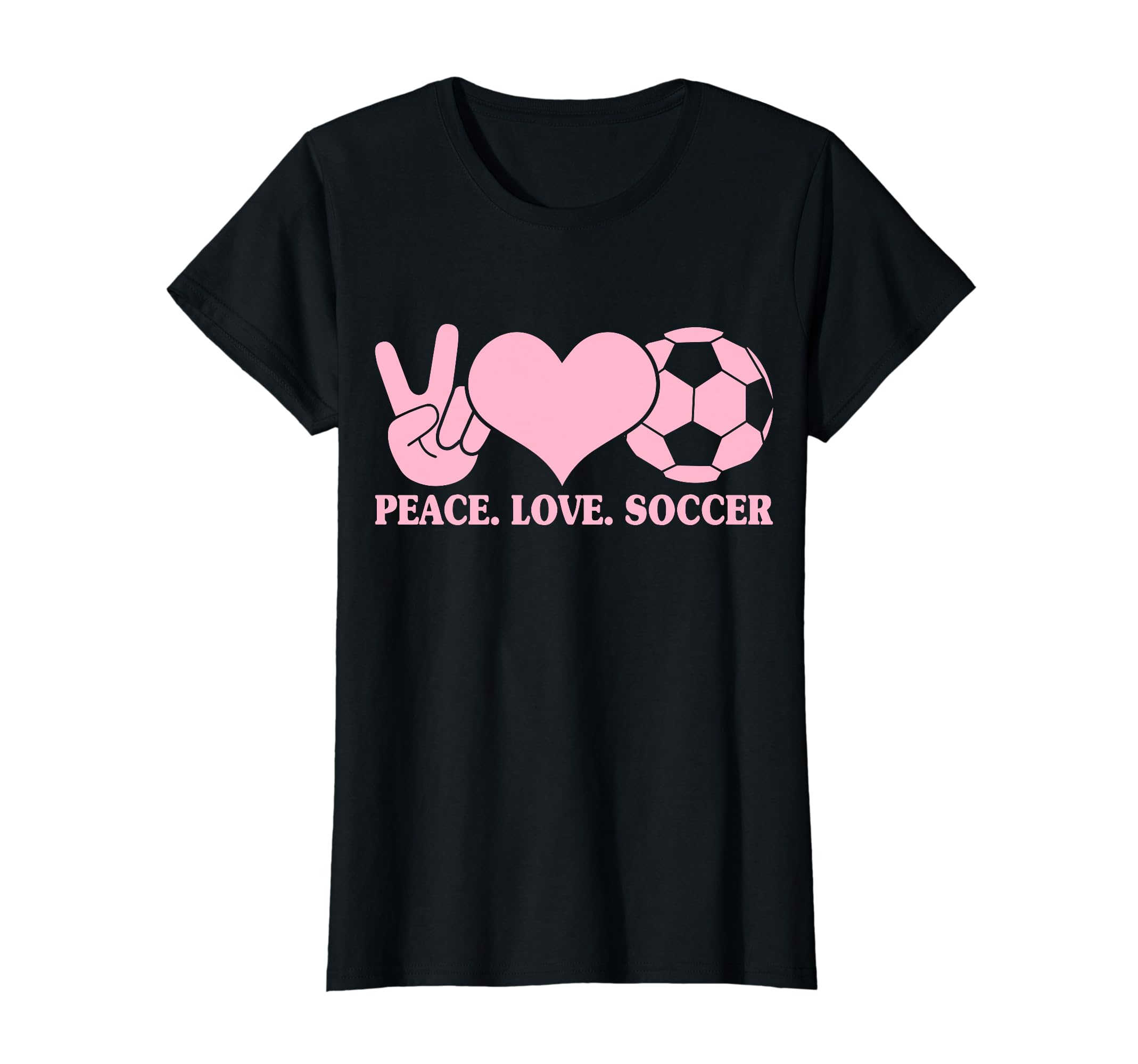 Soccer Soccer Player Peace Love Soccer T-Shirt - Minimalist Print Men Women