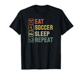Eat Soccer Sleep Repeat Simple Basic T-Shirt - Trendy Graphic Men Women