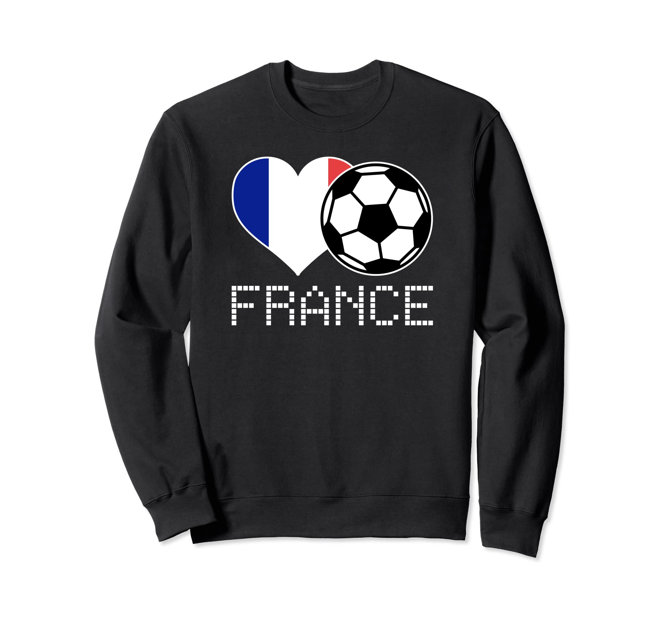 France Soccer French Flag Love Sweatshirt - Graphic Print for Adults