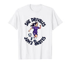 She Dribbles Ball Football Is Life Sweatshirt - Trendy Graphic for Adults