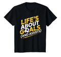 Lifes About Goals Soccer Player Funny T-Shirt - Unique Graphic Men Women