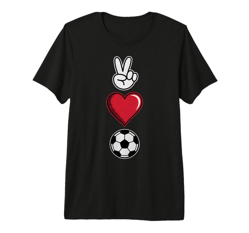 Peace Love Soccer Simple Player Coach T-Shirt - Streetwear Style Men Women