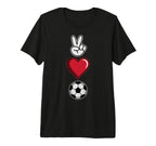 Peace Love Soccer Simple Player Coach T-Shirt - Streetwear Style Men Women