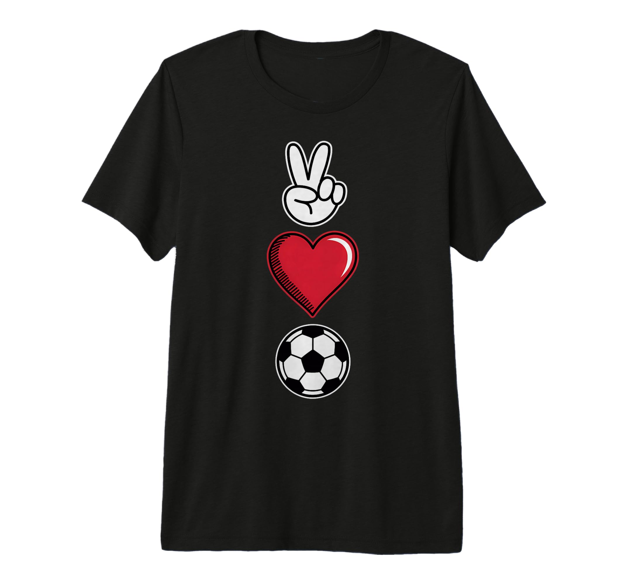 Peace Love Soccer Simple Player Coach T-Shirt - Streetwear Style Men Women