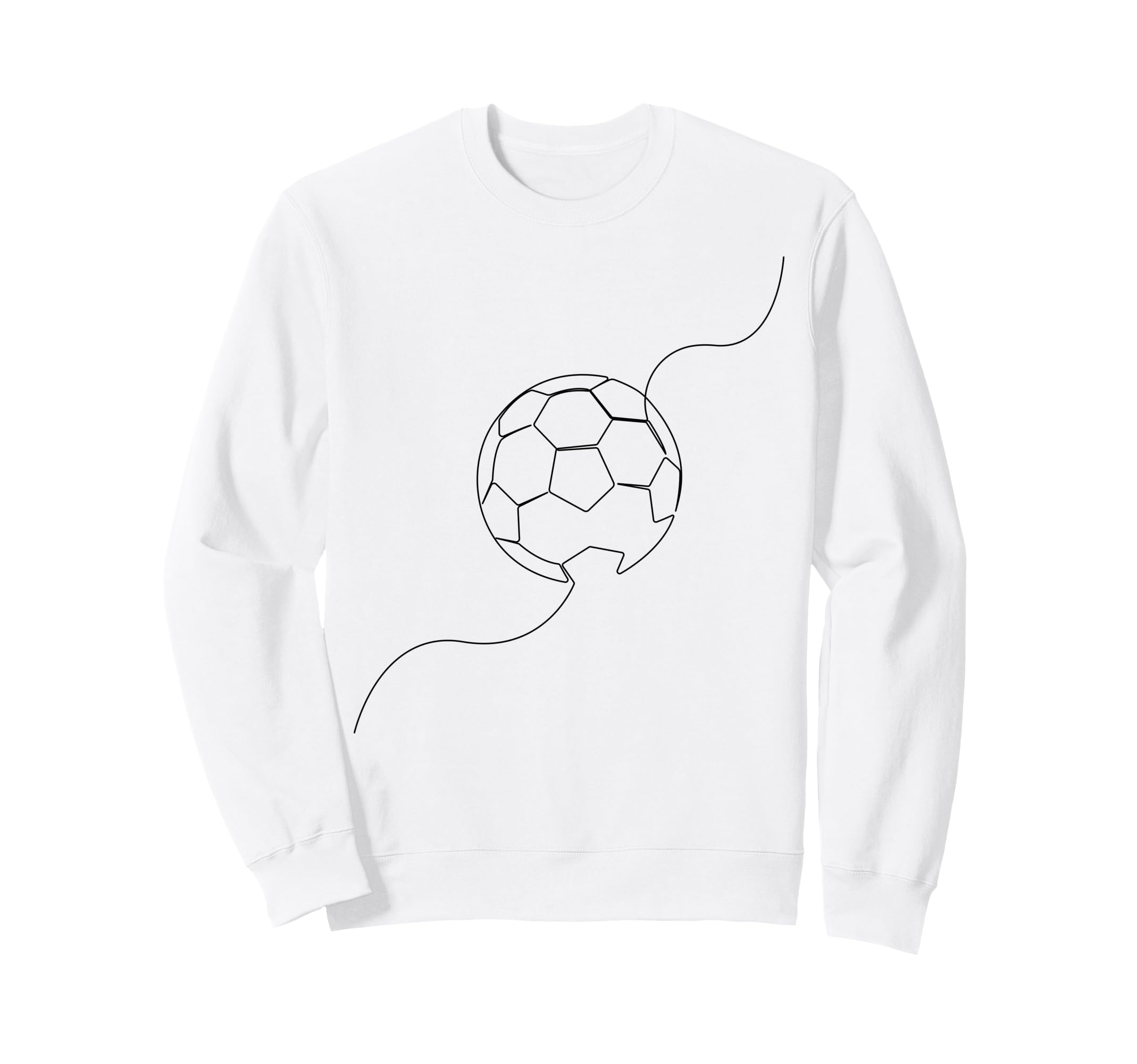 One Line Art Minimalist Soccer Sweatshirt - Unique Graphic for Adults