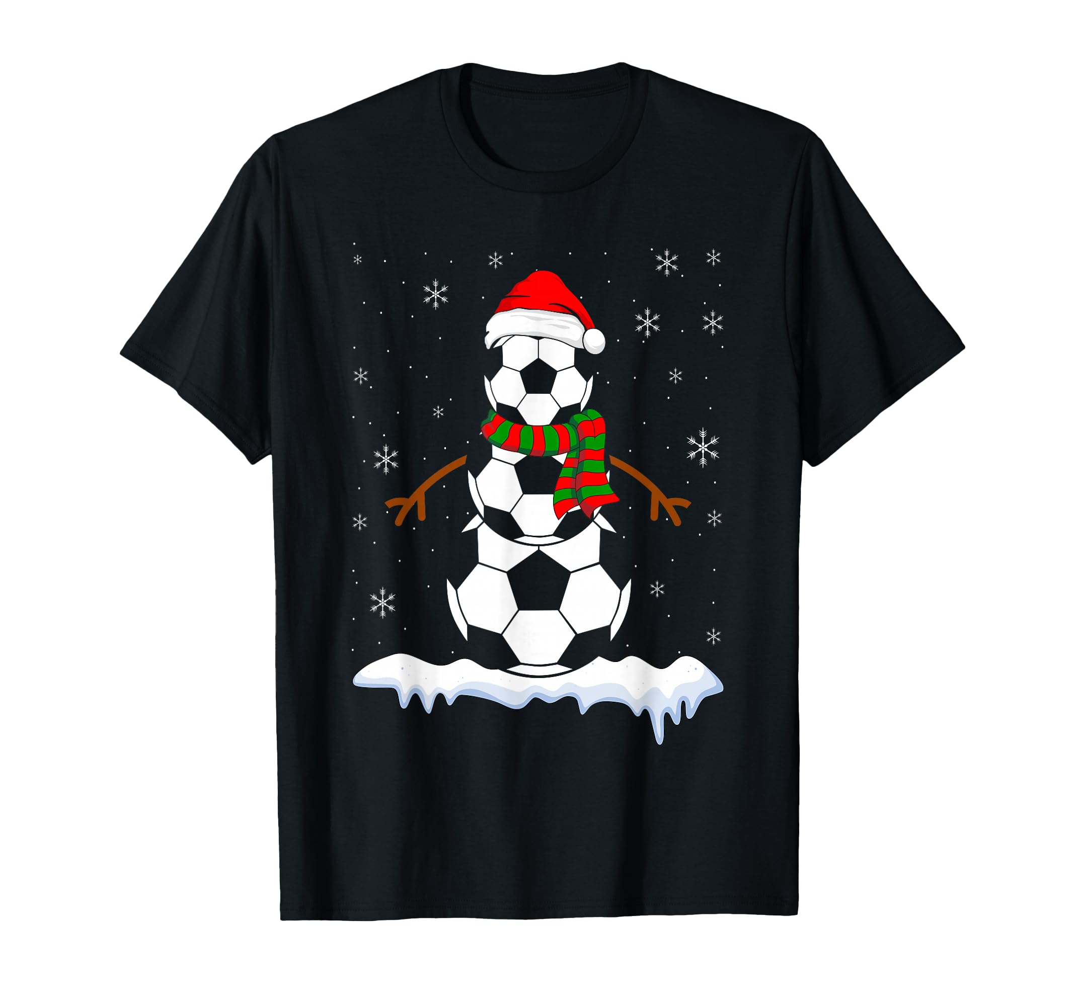 Funny Football Snowman Soccer T-Shirt - Trendy Graphic Unisex