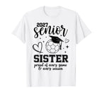 2027 Senior Soccer Sister Proud Family T-Shirt - Graphic Print Unisex