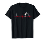England Soccer Heartbeat Ekg Pulse T-Shirt - Novelty Apparel Men Women