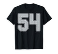 Silver Black White Number 54 Jersey T-Shirt - Custom Art Print Men Women
