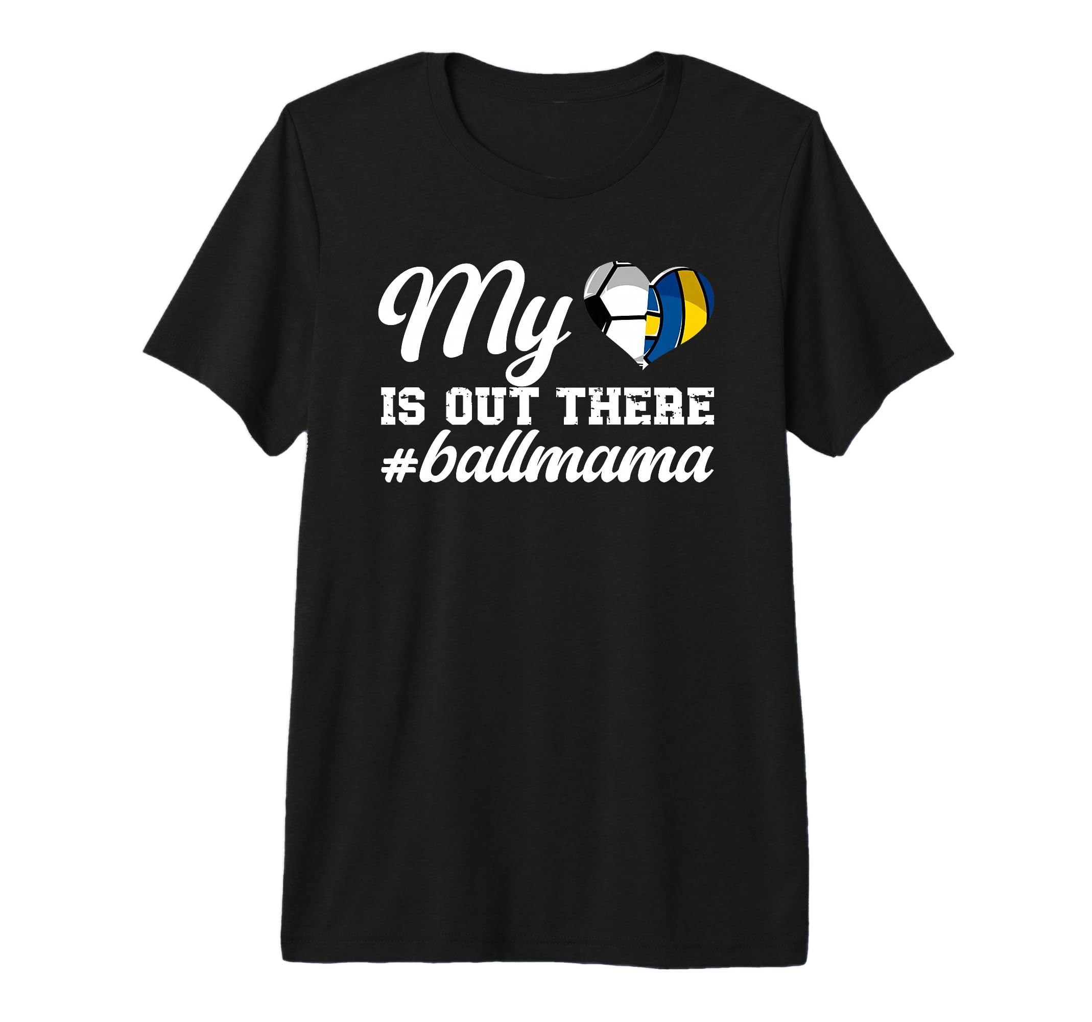 My Heart Is Out There Ball Mama Soccer T-Shirt - Minimalist Print Unisex