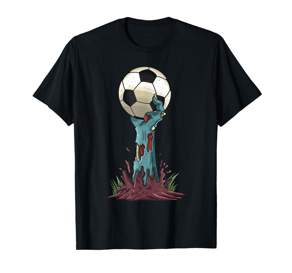 Zombie Hands Soccer Funny Horror T-Shirt - Fun Novelty Design for Adults