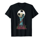 Zombie Hands Soccer Funny Horror T-Shirt - Fun Novelty Design for Adults