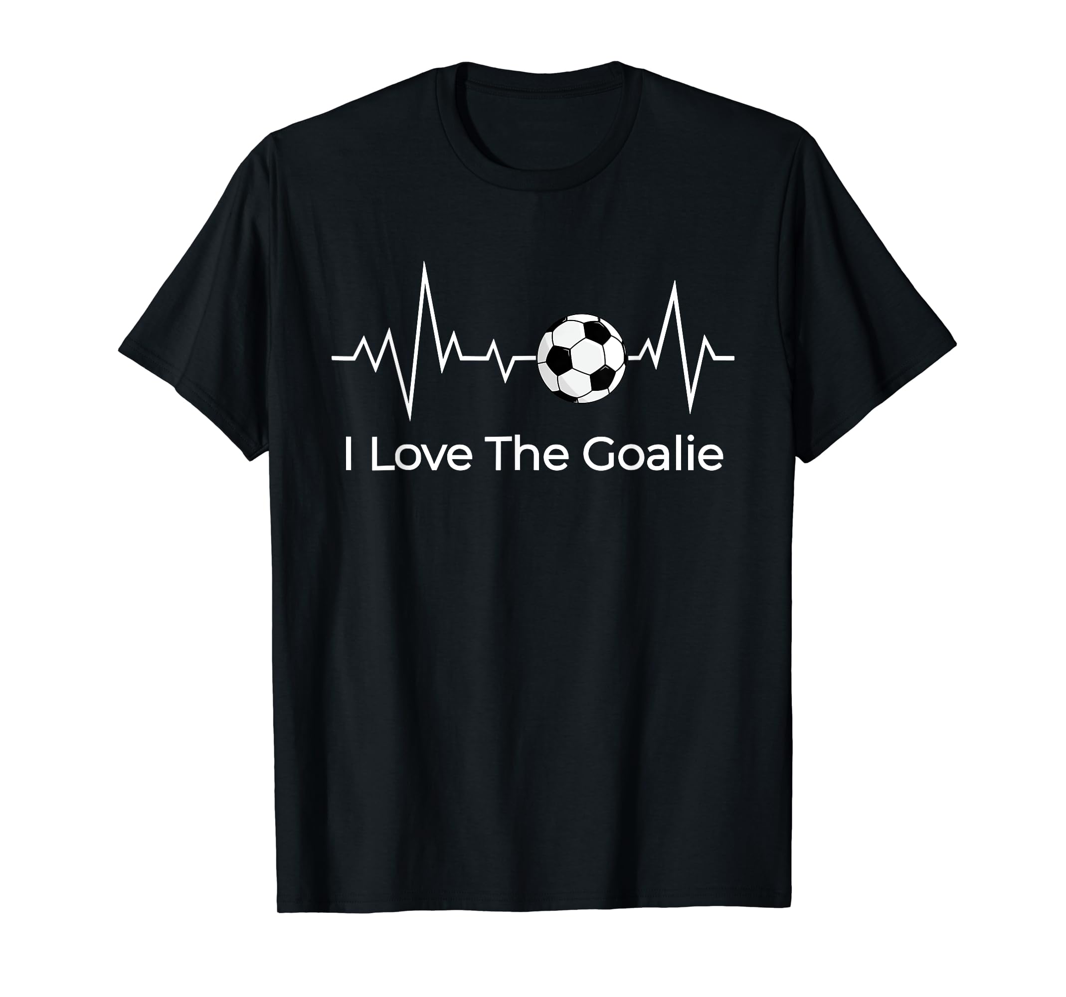 Soccer Mamas I Love Goalie Heartbeat T-Shirt - Novelty Apparel Unisex