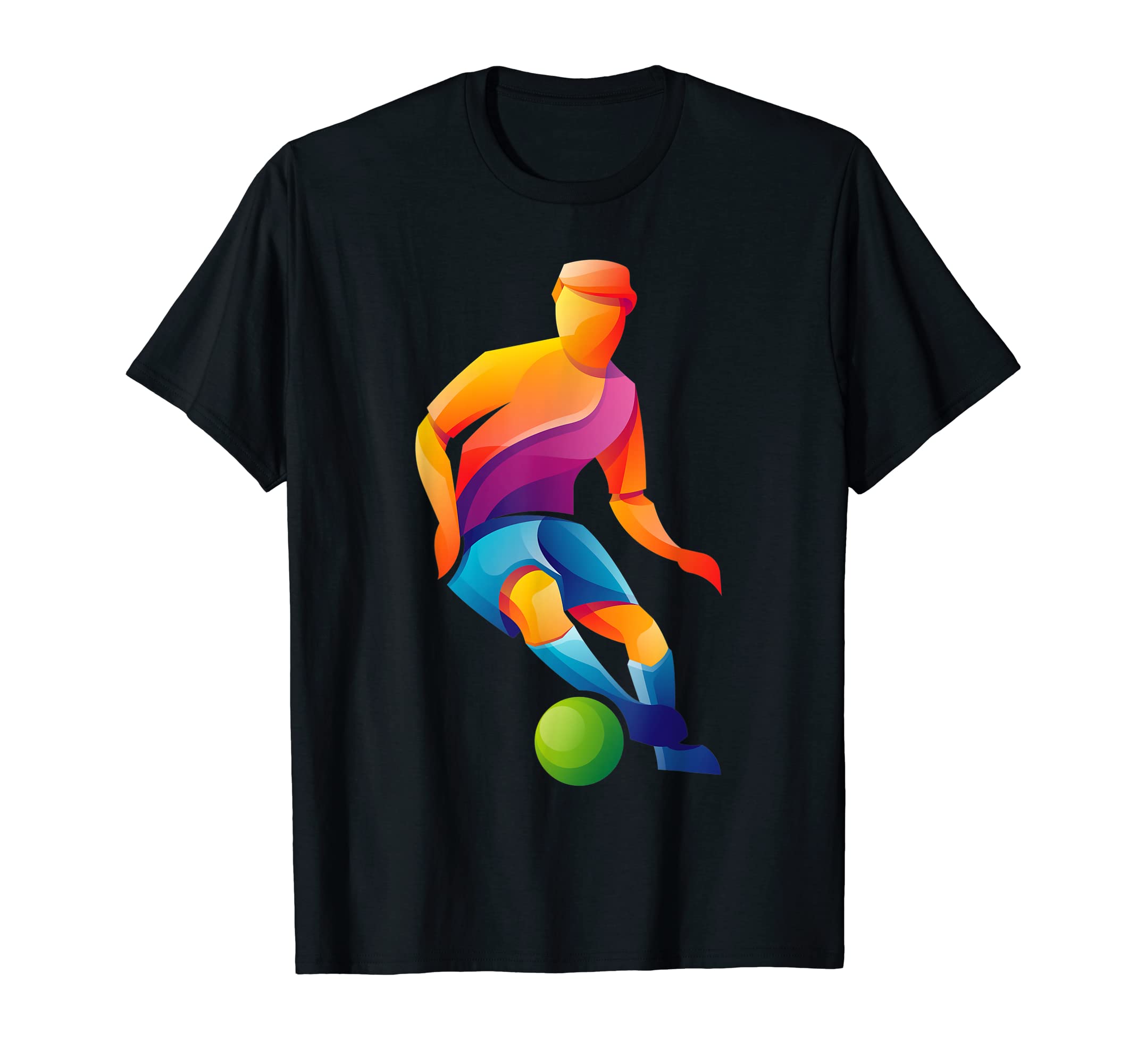 Rainbow Soccer Logo T-Shirt - Casual Everyday Wear for Adults