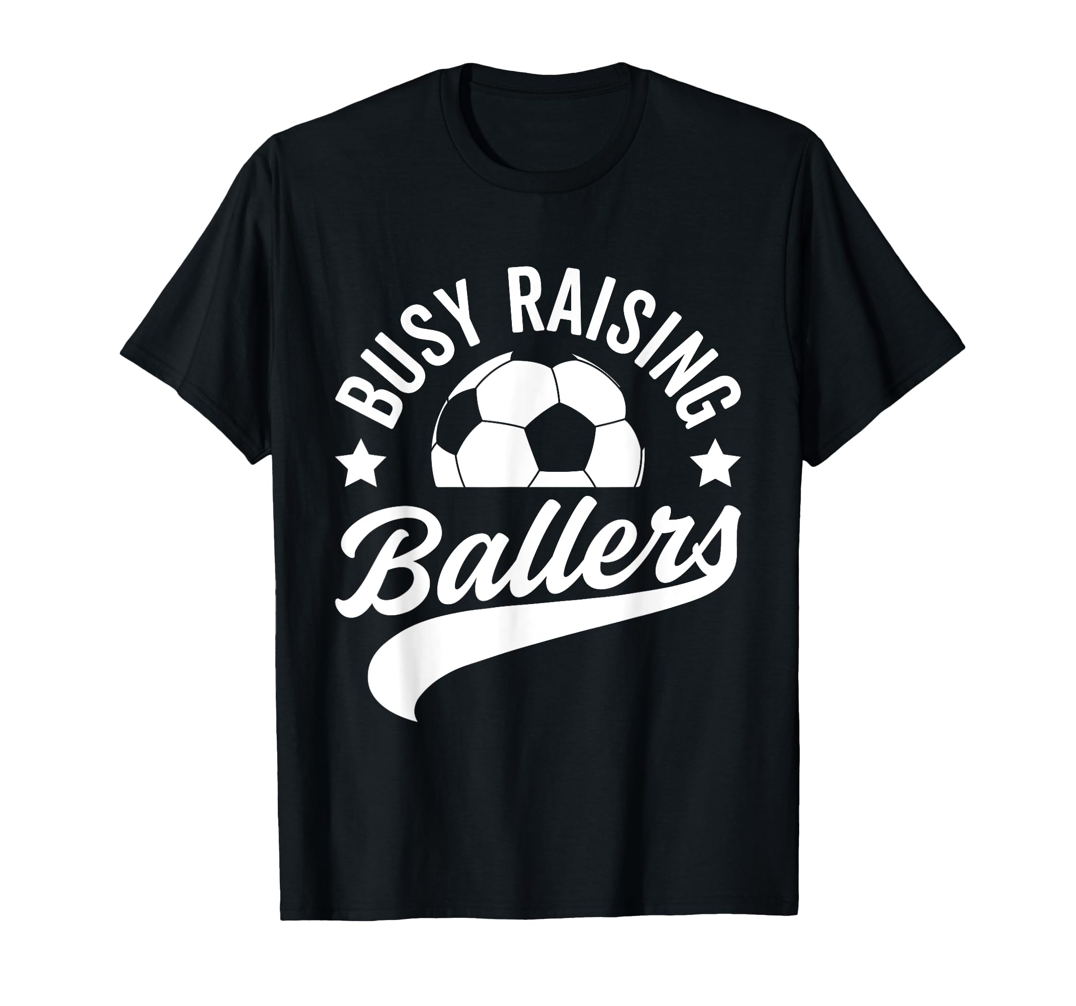 Busy Raising Ballers Soccer Cheer Mom T-Shirt - Minimalist Print Men Women