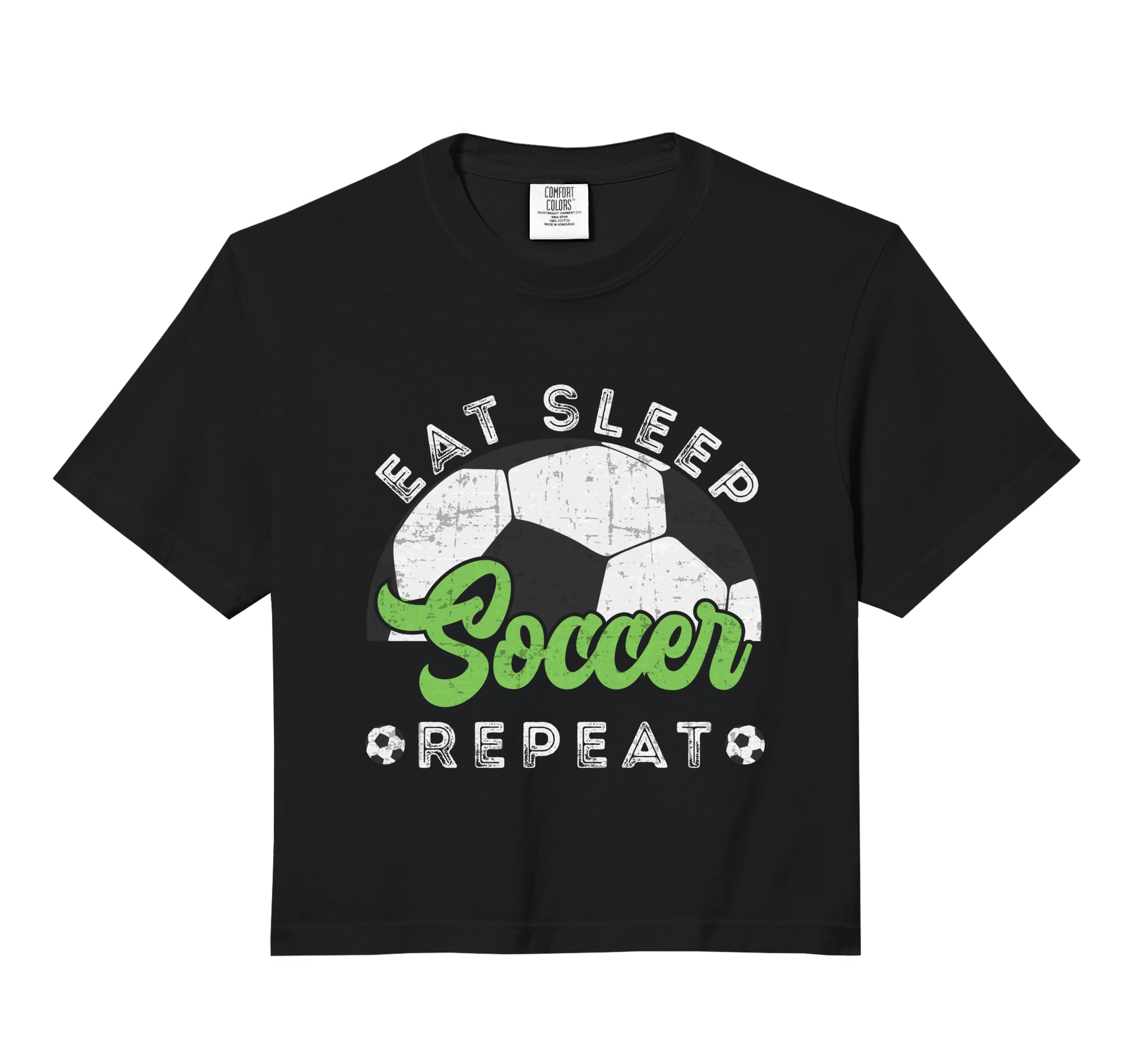Eat Sleep Soccer Repeat Distressed Soccer T-Shirt - Trendy Graphic Unisex