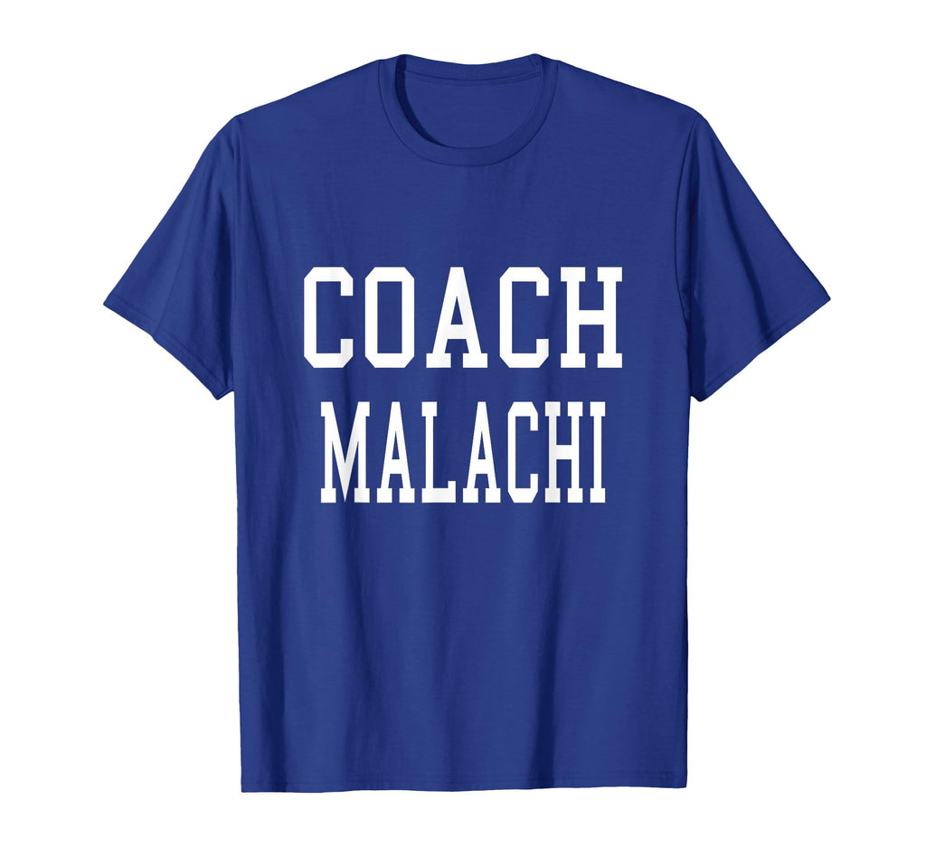 Coach Malachi Custom Football Soccer T-Shirt - Novelty Apparel for Adults