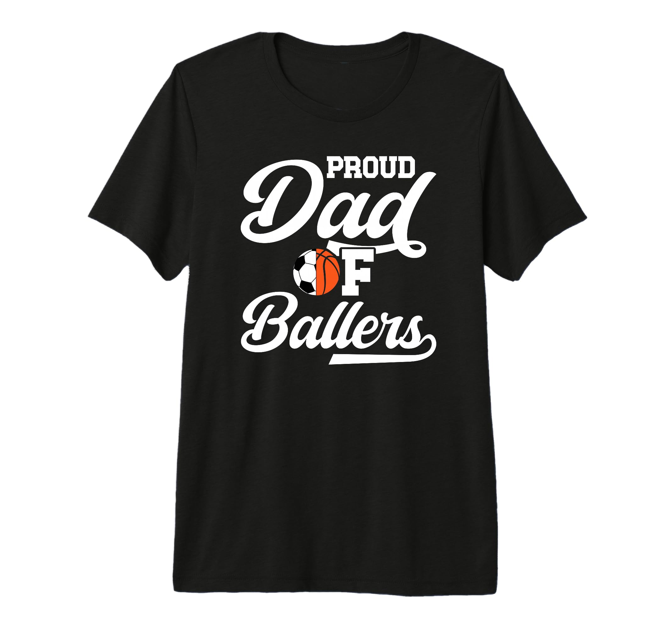 Mens Proud Dad Ballers Soccer T-Shirt - Minimalist Print for Adults