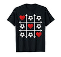 Soccer Valentine Heart Tic Tac Toe Love T-Shirt - Trendy Graphic Men Women