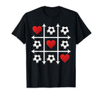 Soccer Valentine Heart Tic Tac Toe Love T-Shirt - Trendy Graphic Men Women