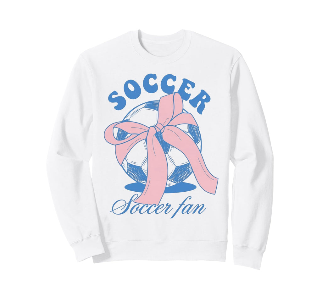 Soccer Fan Coquette Bow Sweatshirt - Trendy Graphic Men Women