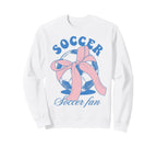 Soccer Fan Coquette Bow Sweatshirt - Trendy Graphic Men Women