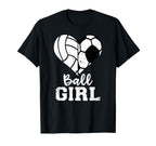 Ball Heart Funny Soccer Volleyball T-Shirt - Graphic Print for Adults
