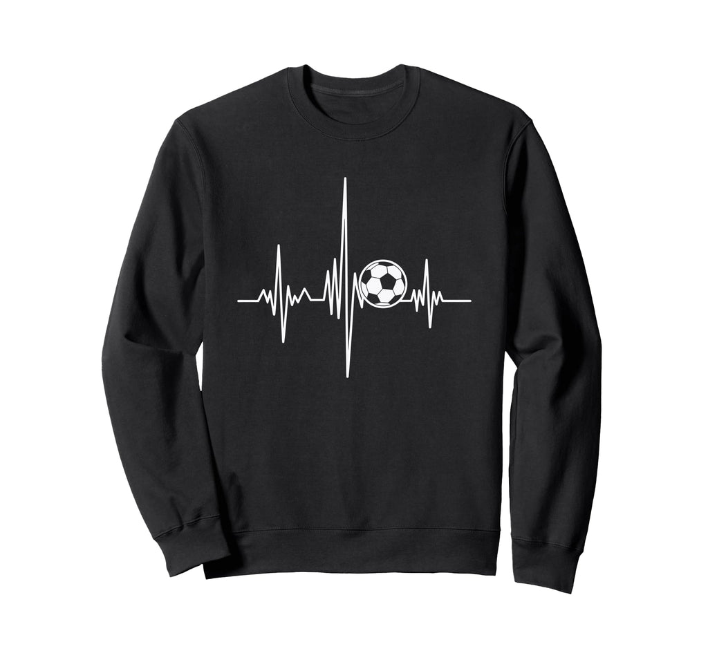 Soccer Heartbeat Goal Line Sweatshirt - Trendy Graphic for Adults