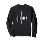 Soccer Heartbeat Goal Line Sweatshirt - Trendy Graphic for Adults