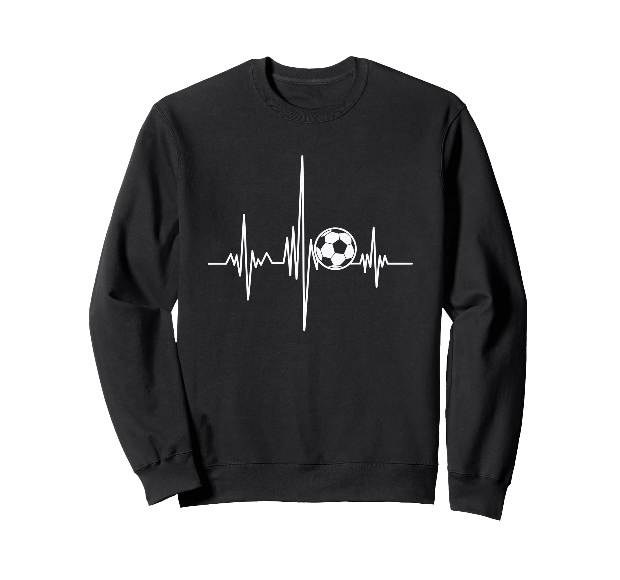 Soccer Heartbeat Goal Line Sweatshirt - Trendy Graphic for Adults