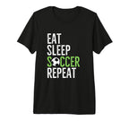 Eat Sleep Soccer Repeat Sport Player T-Shirt - Trendy Graphic for Adults