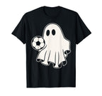 Funny Soccer Ghost Playing Soccer T-Shirt - Novelty Apparel for Adults