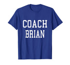 Coach Brian Custom Football Soccer T-Shirt - Trendy Graphic Unisex