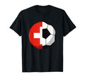 Half Switzerland Flag Half Football T-Shirt - Trendy Graphic Men Women