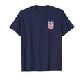 Usa Soccer Front Back Crest Navy Uswnt T-Shirt - Trendy Graphic for Adults