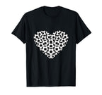 Heart Shaped Soccer Ball Pattern T-Shirt - Custom Art Print Men Women