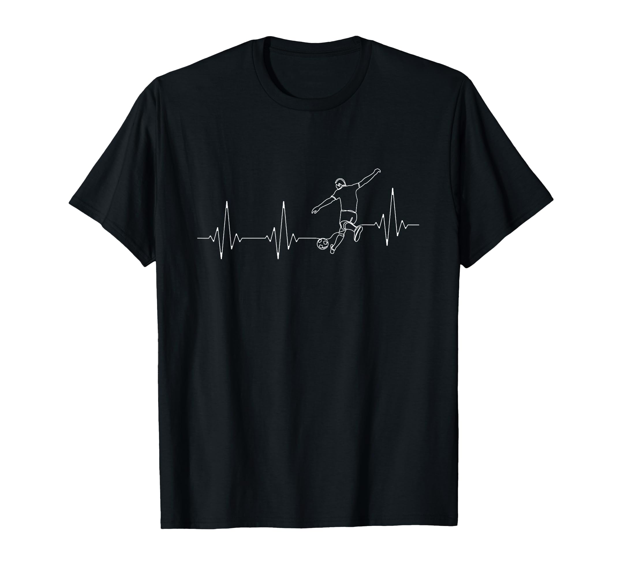 Soccer Shot Striker Heartbeat T-Shirt - Fun Novelty Design for Adults