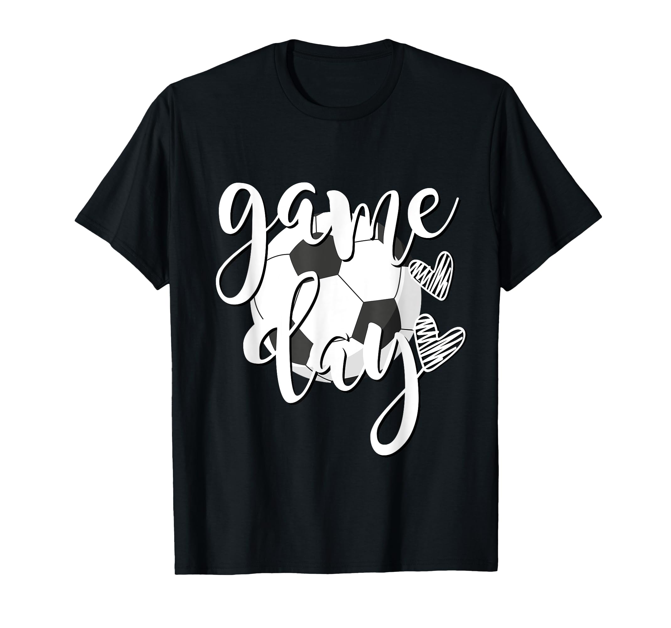 Game Day Soccer Ball Hearts Soccer T-Shirt - Aesthetic Graphic Men Women