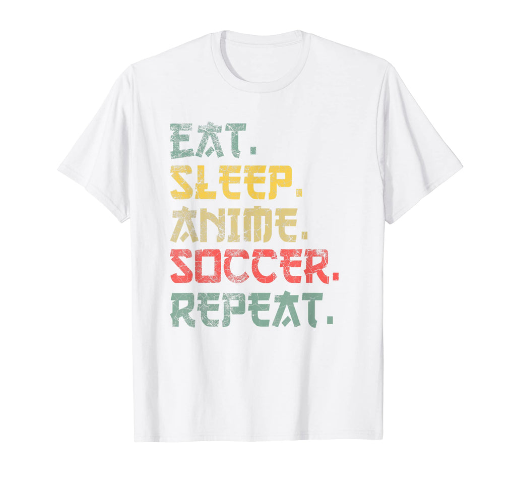 Eat Sleep Anime Soccer Repeat Funny T-Shirt - Graphic Print for Adults