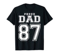 Number 87 Custom Proud Soccer Futbol Dad T-Shirt - Graphic Print Unisex