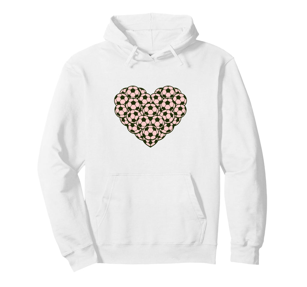 Heart Shaped Soccer Ball Art Hoodie - Fun Novelty Design Men Women