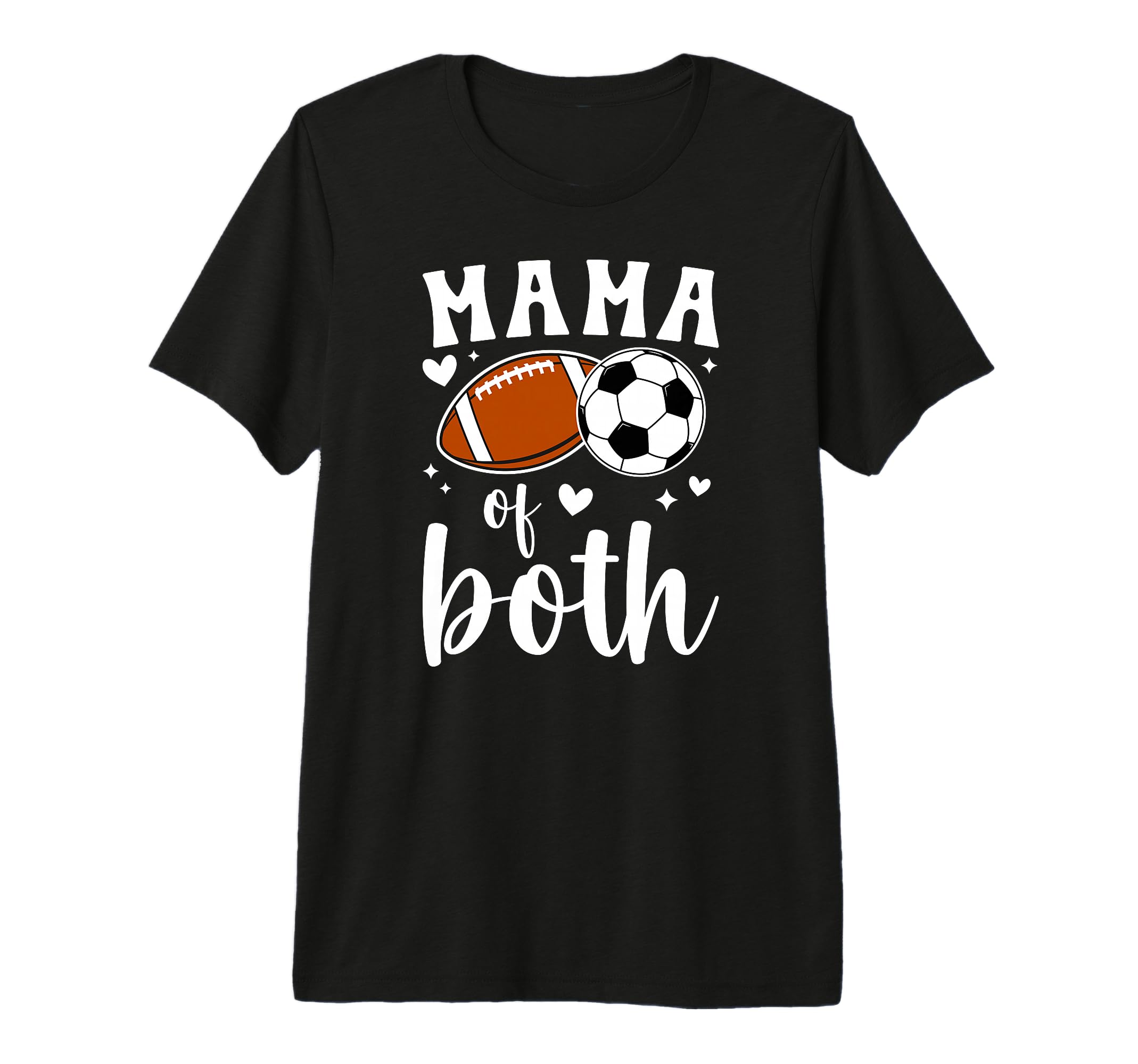 Mama Both Football Soccer Mom Soccer T-Shirt - Unique Graphic Unisex